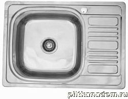 Sinklight Кухонная мойка врезная 6950 L-R-U толщина 0,8 мм, глубина чаши 180 мм, декор 69х50
