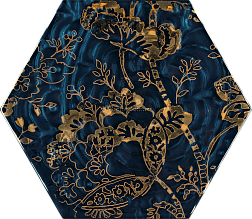 Paradyz Urban Colours Blue Inserto Szklane Heksagon C Декор 19,8х17,1 см