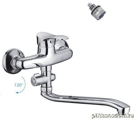 Frap Ф35 F2114-B Смеситель для ванны, излив 30S, переключение душ - дивертор, картридж