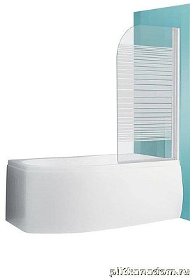 SaniPro Screen Шторка для ванны 75х130, стекло pattern