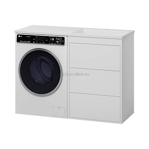 Brevita Grafit-60 R Тумба напольная 3 ящ. под стир. машину белая+раковина Гавана