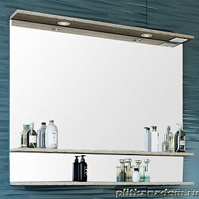 Sanflor Бруно Зеркало 105 Белое, орегон, с подсветкой 101,8х85х14,6