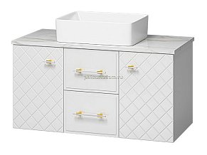 Brevita Shanel-100 Тумба подвесная 2 ящ. 2 дв. белая