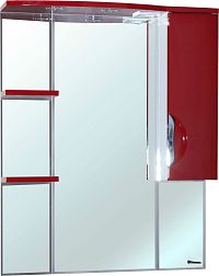 Bellezza Лагуна-75 Зеркало-шкаф Красный, встроенный светильник, правый