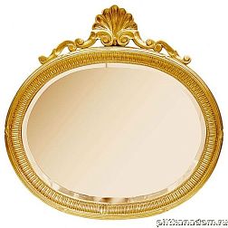 Tiffany World TW03199oro Зеркало в овальной раме с декоративным элементом 92х92, золото