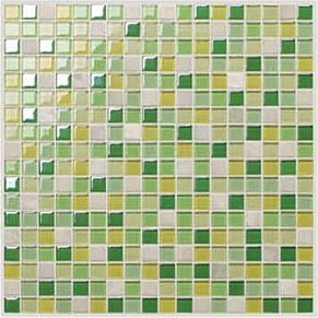 Decor-mosaic Фантазия MDF-38 Мозаика (прозрачное стекло + смальта + натуральный камень) 30х30 см