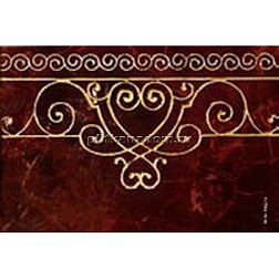 Villa Ceramica Ornamento rosso Zocalo Коричневый Глянцевый Плинтус 20х30 см