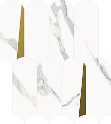 Italon Stellaris Statuario White Lux Белая Глянцевая Мозаика Элегант 32,5х36,1 см