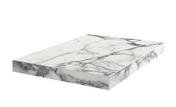 Coliseum Gres Имперо Марко Белая Угловая левая Шлифованная Ступень 33x45 см
