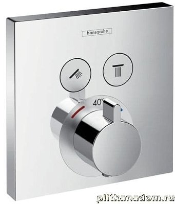 Hansgrohe Select 15763000 термостатический смеситель для душа на 2 потребителя со шланговым подсоединениям(внешняя часть)