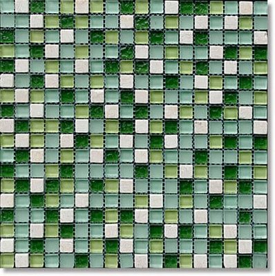 Bertini Mosaic Мозаика Миксы из стекла Shiny green mix Мозаика 1,5х1,5 сетка 30,5х30,5