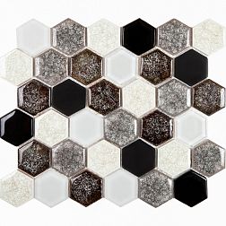 Imagine Mosaic Мозаика из керамики Esagono Misto Griggio 24,5х28,5 (4,4х5) см
