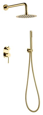 Boheme Uno 464-G Смеситель встроенный + верхний + ручной душ, Gold