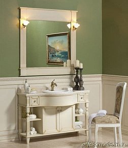 ЭкоМебель Сан-Ремо Комплект мебели для ванных комнат ЭКО(Ф)2 (тумба-умывальник 125,зеркало в раме )