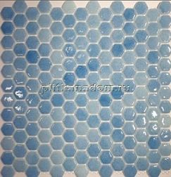 Gidrostroy Стеклянная мозаика TN-011 Голубая Глянцевая 30x30 см