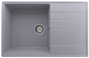 Ulgran Quartz Prima 780-05, бетон Мойка кухонная 50х20