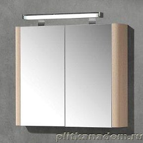 IBX Asun, зеркальный шкаф 80 см, 2 двери, натуральный