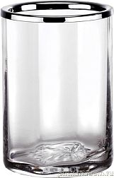 Surya Crystal, стакан 7х7хh10 см, стекло с эффектом волны, хром, 6601/CH-WAV