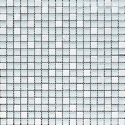 Bertini Mosaic Мозаика Миксы из стекла White stone-glass mix Мозаика 1,5х1,5 сетка 30,5х30,5