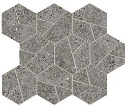 Atlas Concorde Boost Stone Smoke Mosaico Hex Декор 25х28,5 см