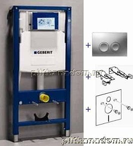 Geberit Duofix 458.161.21.1 SET Комплект система инсталляции с хромированной клавишей смыва для подвесного унитаза