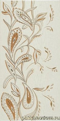 Alma Ceramica Индира 9ДЕ004 Декор на белом коричневый 24,9х50