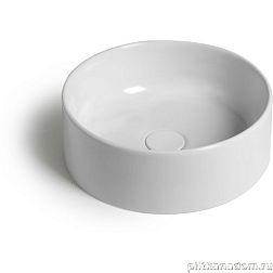 White Ceramic Slim, накладная круглая раковина Ø40x13h см, белый глянцевый