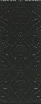 Kerama Marazzi Альвао 7230 Структура Черная Матовая Настенная плитка 20х50 20x50x8,9 см