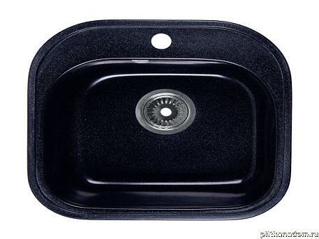 Rossinka RS48-49S-Black Мойка кухонная с сифоном 47,6х47,6, черная