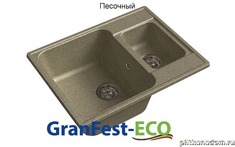 GranFest Eco-09 Композитная кухонная мойка 62х48,песок