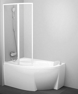 Ravak Rosa Шторка для ванны Rosa 150 VSK2 левая, белый дождь
