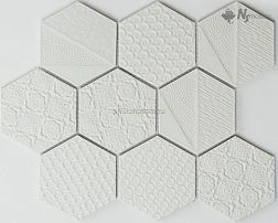 NS-Mosaic Rustic series R-329 Керамика Матовая Белая Мозаика 25,6х29,55 (9,5х11) см