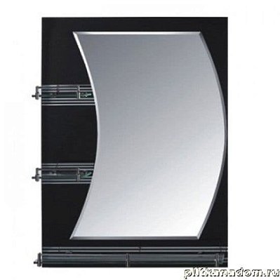 Frap F680 Зеркало с полкой, черное 80х60