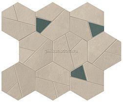 Atlas Concorde Boost Pro Cream Mosaico Hex Blue Мозаика 25x28,5 см
