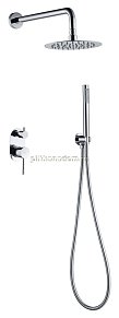 Boheme Uno 464-CR Смеситель встроенный + верхний + ручной душ, Хром