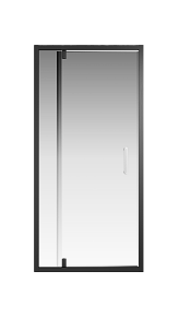 Creto Astra дверь распашная 900мм, стекло прозр., проф. черный, 121-WTW-900-C-B-6 (260064)