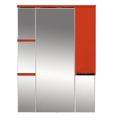 Зеркальный шкаф Misty Жасмин - 75 Зеркало - шкаф прав. (свет) красная эмаль П-Жас02075-041СвП