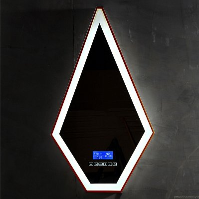 Зеркало для ванной Abber Stein AS6611BR с подсветкой, коричневое