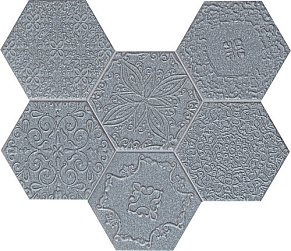 Tubadzin Mozaiki Lace graphite Мозаика 28,9х22,1 см