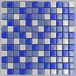 MVAPrintMosaic Мозаика стеклянная Микс 25FL-S-080 Синий + Белый 31,5х31,5 см
