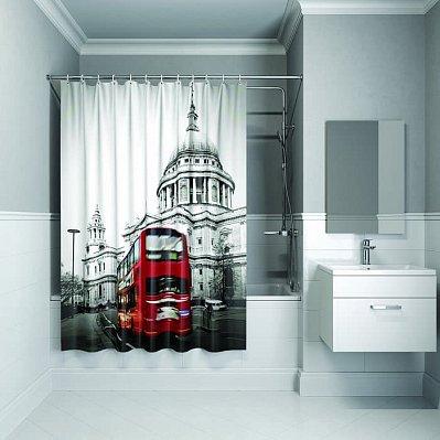 Штора для ванной комнаты IDDIS London Spirits 180*200 см полиэстер (542P18Ri11)