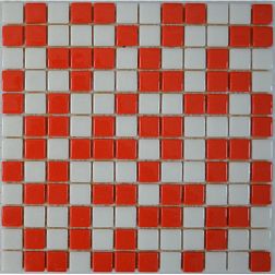 MVAPrintMosaic Мозаика стеклянная Микс 25FL-S-074 Красный + Белый 31,5х31,5 см