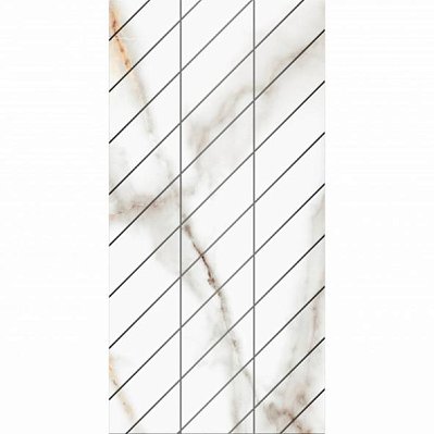 Ametis Supreme Ferrum Фальшмозаика SM03 Corner Белый Полированный Декор Правый 29,8x59,8 см