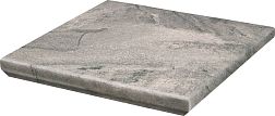 Paradyz Mattone Pietra Grafit Серая Матовая Ступень угловая с капиносом 33х33 см