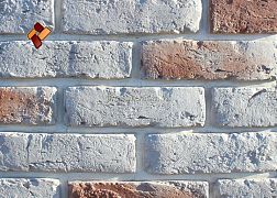 Next Stone Искусственный камень Кирпичная кладка Старая Казань кирпич арт. 05 Белый Матовый 7,5x26 см