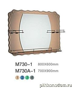 Mynah Комбинированное зеркало М730-1 бронзовый 80х60
