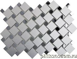 Компания ДСТ Зеркальная мозаика Серебро матовое+Графит См70Г30 2,5х2,5 и 1,2х1,2 30x30 см