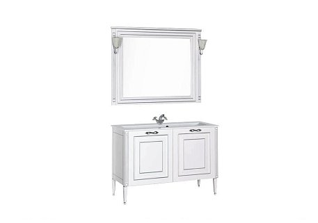 Комплект мебели для ванной Aquanet Паола 120 белый/серебро (литьевой мрамор)