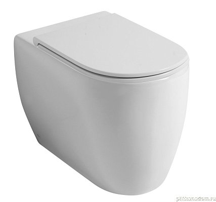 Disegno ceramica Skip, комплект напольного безободкового унитаза (выход в стену) с быстросъемным сиденьем  микролифт, черный матовый