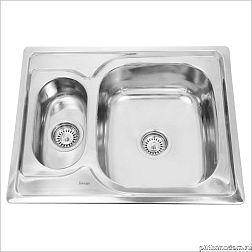 Sinklight Кухонная мойка врезная 6350 L-R-U толщина 0,8 мм, глубина чаши 180 мм, 1,5 ч глянцевая 63х50
